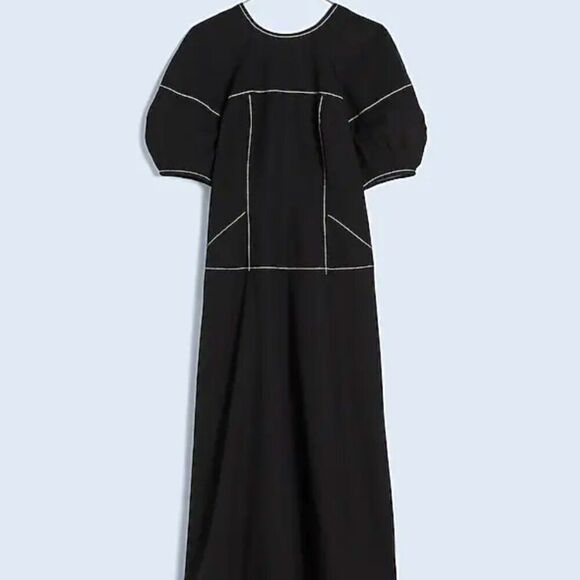 Madewell  Puff-Sleeve Drop-Waist Midi Dress size 6 NWT - Picture 8 of 14